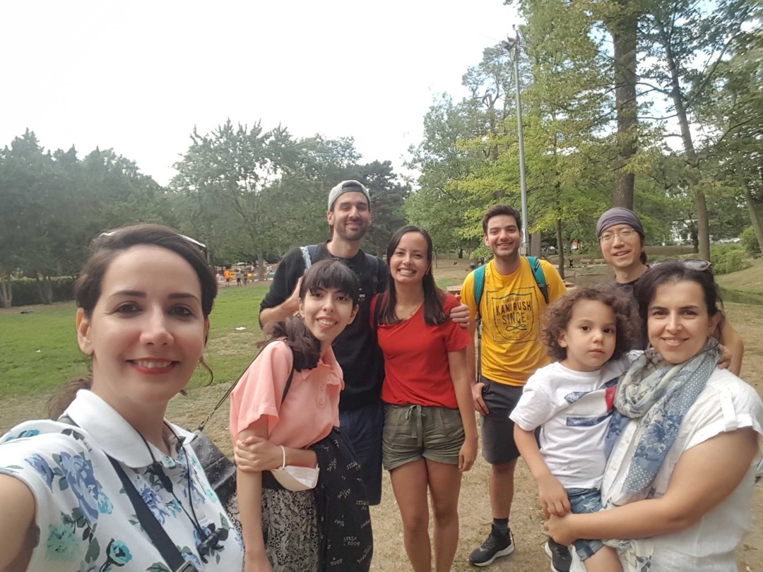 Lab party in a park during the pandemic